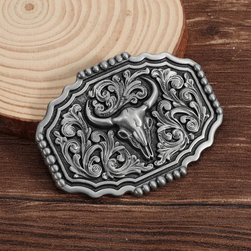 Sansths Cowboy Belt Buckle, Western Belt Buckles for Men Women Texas Bull Rodeo Cowgirl Belt Buckle - Image 2